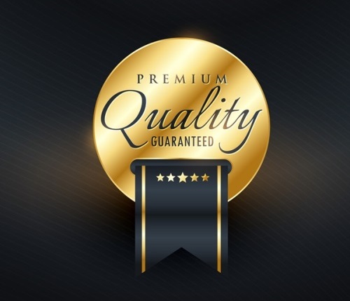 premium quality guarentee golden label design